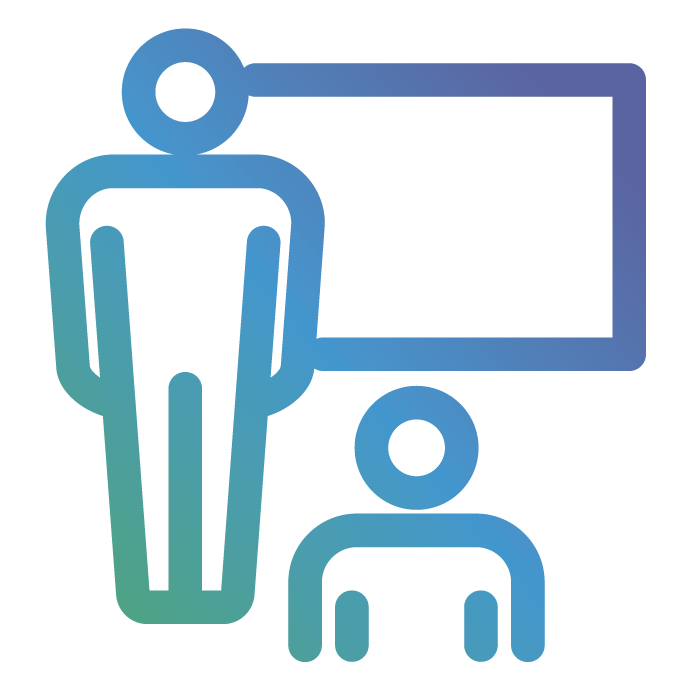 Expert Educators icon Educator near white board icon