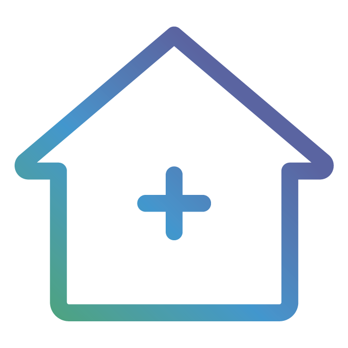 In-Home Primary Care icon House with Care icon